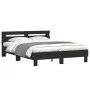 Bed frame with black engineered wood headboard 150x200 cm by , Beds and slatted bases - Ref: Foro24-3207414, Price: 127,59 €,...