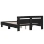 Bed frame with black engineered wood headboard 150x200 cm by , Beds and slatted bases - Ref: Foro24-3207414, Price: 127,59 €,...