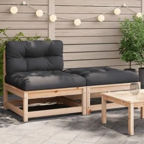 Garden sofa without armrests with cushions and footrest by , Modular outdoor sofas - Ref: Foro24-838125, Price: 127,80 €, Dis...