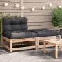 Garden sofa without armrests with cushions and footrest by , Modular outdoor sofas - Ref: Foro24-838125, Price: 128,94 €, Dis...