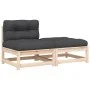Garden sofa without armrests with cushions and footrest by , Modular outdoor sofas - Ref: Foro24-838125, Price: 127,80 €, Dis...
