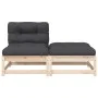 Garden sofa without armrests with cushions and footrest by , Modular outdoor sofas - Ref: Foro24-838125, Price: 127,80 €, Dis...