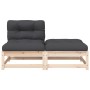 Sofá de jardín sin reposabrazos con cojines y reposapiés de , Sofás modulares de exterior - Ref: Foro24-838125, Precio: 128,88 €