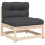 Garden sofa without armrests with cushions and footrest by , Modular outdoor sofas - Ref: Foro24-838125, Price: 127,80 €, Dis...
