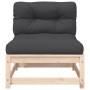 Garden sofa without armrests with cushions and footrest by , Modular outdoor sofas - Ref: Foro24-838125, Price: 128,94 €, Dis...