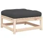 Sofá de jardín sin reposabrazos con cojines y reposapiés de , Sofás modulares de exterior - Ref: Foro24-838125, Precio: 127,7...