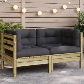 Corner garden sofa with impregnated pine wood cushions by , Modular outdoor sofas - Ref: Foro24-838152, Price: 106,36 €, Disc...
