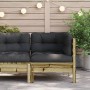 Corner garden sofa with impregnated pine wood cushions by , Modular outdoor sofas - Ref: Foro24-838152, Price: 111,27 €, Disc...