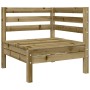 Corner garden sofa with impregnated pine wood cushions by , Modular outdoor sofas - Ref: Foro24-838152, Price: 111,27 €, Disc...