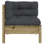 Corner garden sofa with impregnated pine wood cushions by , Modular outdoor sofas - Ref: Foro24-838152, Price: 111,27 €, Disc...
