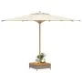 Gray acacia PE rattan umbrella base cover 70x70x25 cm by , Parasol accessories - Ref: Foro24-365953, Price: 74,17 €, Discount: %