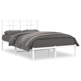 Bettgestell aus Metall mit weißem Kopfteil 120x200 cm von , Betten und Lattenroste - Ref: Foro24-355608, Preis: 82,68 €, Raba...
