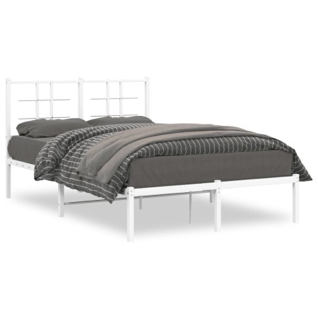 Bettgestell aus Metall mit weißem Kopfteil 120x200 cm von , Betten und Lattenroste - Ref: Foro24-355608, Preis: 82,68 €, Raba...