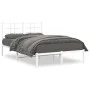 Estructura de cama de metal con cabecero blanca 120x200 cm de , Camas y somieres - Ref: Foro24-355608, Precio: 82,68 €, Descu...