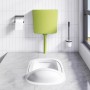 Cisterna de inodoro con entrada de agua inferior verde 3/6 L