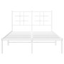 Bettgestell aus Metall mit weißem Kopfteil 120x200 cm von , Betten und Lattenroste - Ref: Foro24-355608, Preis: 82,68 €, Raba...
