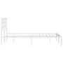 Estructura de cama de metal con cabecero blanca 120x200 cm de , Camas y somieres - Ref: Foro24-355608, Precio: 82,68 €, Descu...