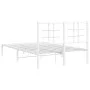 Estructura de cama de metal con cabecero blanca 120x200 cm de , Camas y somieres - Ref: Foro24-355608, Precio: 82,68 €, Descu...
