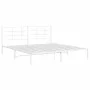 Metal bed frame with white headboard 183x213 cm by , Beds and slatted bases - Ref: Foro24-355615, Price: 88,48 €, Discount: %