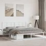 Metal bed frame with white headboard 183x213 cm by , Beds and slatted bases - Ref: Foro24-355615, Price: 88,48 €, Discount: %