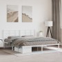 Metallbettgestell mit weißem Kopfteil 183x213 cm von , Betten und Lattenroste - Ref: Foro24-355615, Preis: 89,64 €, Rabatt: %
