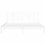 Metal bed frame with white headboard 183x213 cm by , Beds and slatted bases - Ref: Foro24-355615, Price: 88,48 €, Discount: %