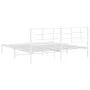 Metal bed frame with white headboard 183x213 cm by , Beds and slatted bases - Ref: Foro24-355615, Price: 88,48 €, Discount: %
