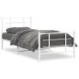 Metallbettgestell mit Kopf- und Fußteil weiß 90x190 cm von , Betten und Lattenroste - Ref: Foro24-355620, Preis: 83,44 €, Rab...