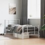 Metal bed frame with headboard and footboard white 90x190 cm by , Beds and slatted bases - Ref: Foro24-355620, Price: 85,00 €...
