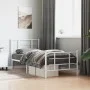 Metal bed frame with headboard and footboard white 90x190 cm by , Beds and slatted bases - Ref: Foro24-355620, Price: 83,44 €...