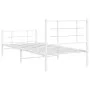 Metal bed frame with headboard and footboard white 90x190 cm by , Beds and slatted bases - Ref: Foro24-355620, Price: 83,44 €...