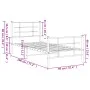 Metal bed frame with headboard and footboard white 90x190 cm by , Beds and slatted bases - Ref: Foro24-355620, Price: 83,44 €...