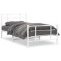 Bettgestell aus weißem Metall mit Kopf- und Fußteil 100x190 cm von , Betten und Lattenroste - Ref: Foro24-355622, Preis: 61,0...