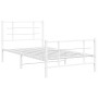 Bettgestell aus weißem Metall mit Kopf- und Fußteil 100x190 cm von , Betten und Lattenroste - Ref: Foro24-355622, Preis: 61,8...
