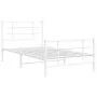 White metal bed frame with headboard and footboard 100x190 cm by , Beds and slatted bases - Ref: Foro24-355622, Price: 61,02 ...