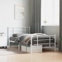 White metal bed frame with headboard and footboard 100x190 cm by , Beds and slatted bases - Ref: Foro24-355622, Price: 61,76 ...