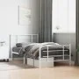 White metal bed frame with headboard and footboard 100x190 cm by , Beds and slatted bases - Ref: Foro24-355622, Price: 61,02 ...