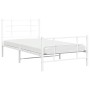 Bettgestell aus weißem Metall mit Kopf- und Fußteil 100x190 cm von , Betten und Lattenroste - Ref: Foro24-355622, Preis: 61,8...