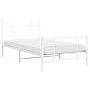 White metal bed frame with headboard and footboard 100x190 cm by , Beds and slatted bases - Ref: Foro24-355622, Price: 61,02 ...