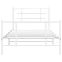 Bettgestell aus weißem Metall mit Kopf- und Fußteil 100x190 cm von , Betten und Lattenroste - Ref: Foro24-355622, Preis: 61,8...