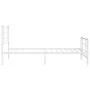 White metal bed frame with headboard and footboard 100x190 cm by , Beds and slatted bases - Ref: Foro24-355622, Price: 61,02 ...