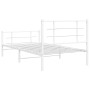 Bettgestell aus weißem Metall mit Kopf- und Fußteil 100x190 cm von , Betten und Lattenroste - Ref: Foro24-355622, Preis: 61,8...