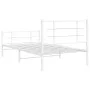 White metal bed frame with headboard and footboard 100x190 cm by , Beds and slatted bases - Ref: Foro24-355622, Price: 61,02 ...