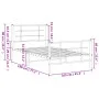 White metal bed frame with headboard and footboard 100x190 cm by , Beds and slatted bases - Ref: Foro24-355622, Price: 61,02 ...