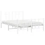 Bettgestell aus Metall mit Kopfteil und weißem Fußteil 140x200 cm von , Betten und Lattenroste - Ref: Foro24-355629, Preis: 9...