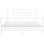 Bettgestell aus Metall mit Kopfteil und weißem Fußteil 140x200 cm von , Betten und Lattenroste - Ref: Foro24-355629, Preis: 9...