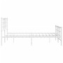 Bettgestell aus Metall mit Kopfteil und weißem Fußteil 140x200 cm von , Betten und Lattenroste - Ref: Foro24-355629, Preis: 9...
