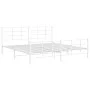 Metal bed frame with headboard and footboard white 193x203 cm by , Beds and slatted bases - Ref: Foro24-355634, Price: 106,33...