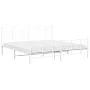 Metal bed frame with headboard and footboard white 193x203 cm by , Beds and slatted bases - Ref: Foro24-355634, Price: 106,33...