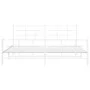 Metal bed frame with headboard and footboard white 193x203 cm by , Beds and slatted bases - Ref: Foro24-355634, Price: 106,33...
